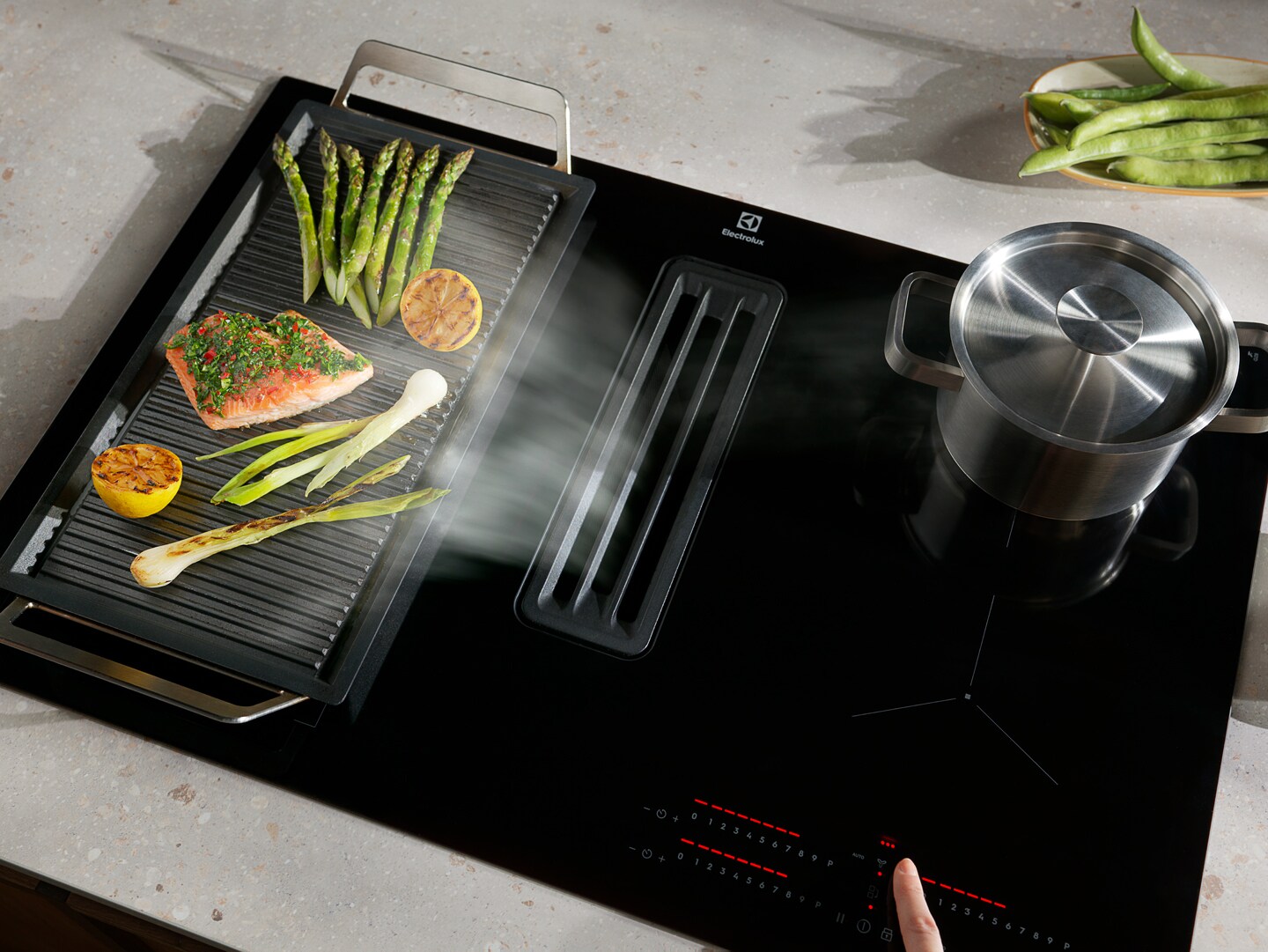 Electrolux Extractor Hob with plancha grill