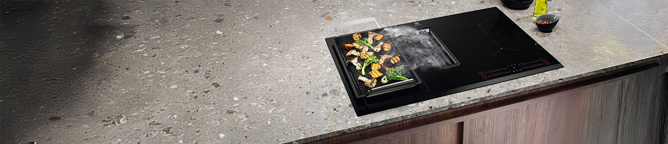 Electrolux Extractor Hob with plancha grill